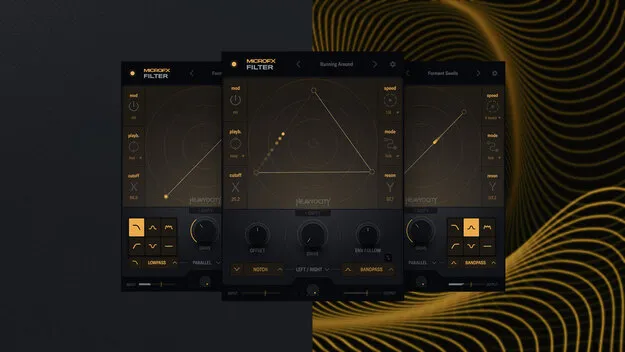 MicroFX Filter by Heavyocity effects plugin interface with XY grid