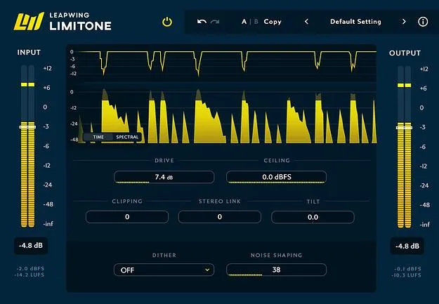 LimitOne limiter plugin interface by Leapwing Audio