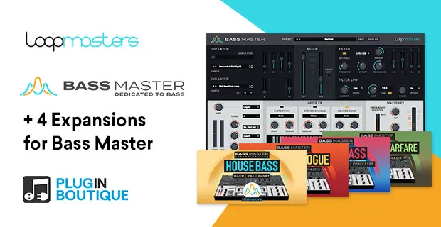 Bass Master & Expansions Bundle by Loopmasters Plugins bass synth plugin interface