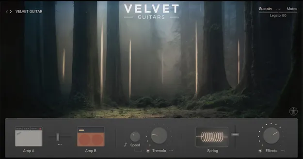 Velvet Guitars Kontakt guitar instrument by e-instruments interface