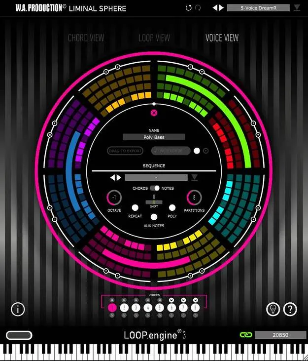 Loop Engine 3 MIDI generator plugin interface by W. A. Production