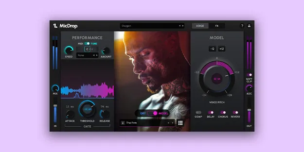MicDrop Suite by Soundlabs.ai vocal transformation plugin interface