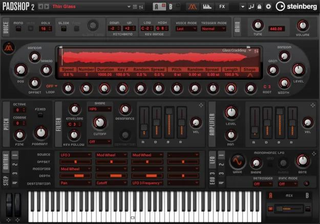 Padshop 2 by Steinberg granular and spectral synth plugin interface