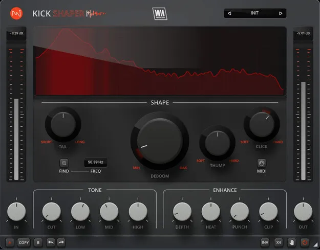 KickShaper kick designer plugin interface by W. A. Production
