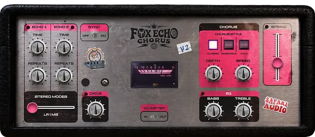 Fox Echo V2 by Safari Audio echo and chorus plugin interface