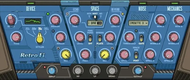 Retro Fi lofi multi-effect plugin interface by Waves