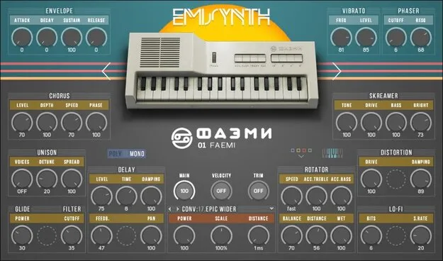 EMISYNTH Kontakt synth library interface by Strix Instruments