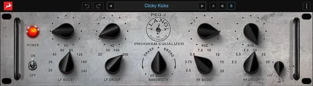 LANG-PEQ2 EQ plugin interface by Antelope Audio
