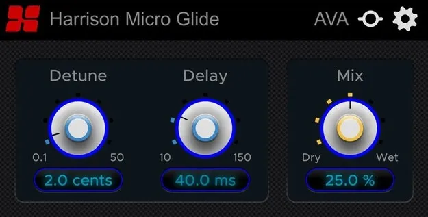 Micro Glide pitch shifter plugin interface by Harrison Consoles