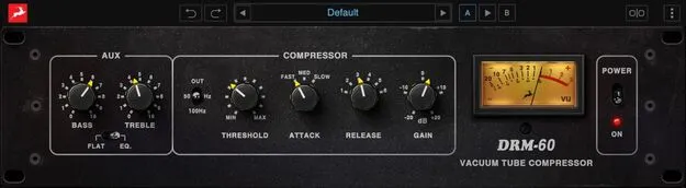 DRM-60 by Antelope Audio hybrid tube preamp, EQ and compressor plugin interface