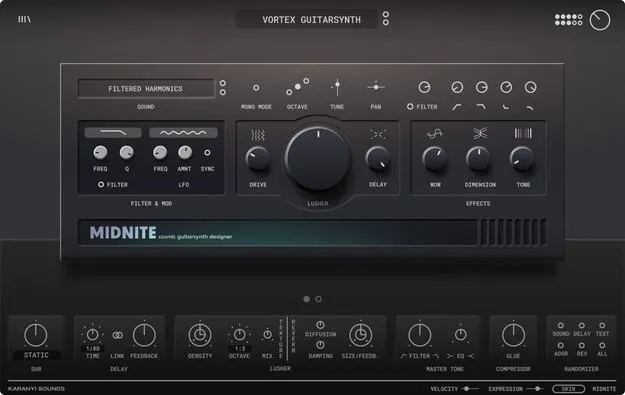 Midnite by Karanyi Sounds synth plugin interface