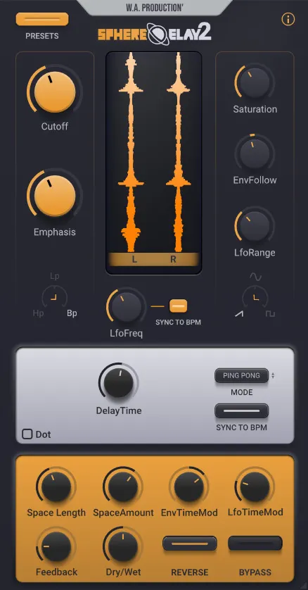 SphereDelay 2 Upgrade from SphereDelay delay plugin interface by W. A. Production