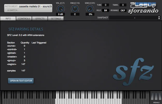 Cassette Mallets.01 for SFZ Player preset pack artwork for SFZ Player