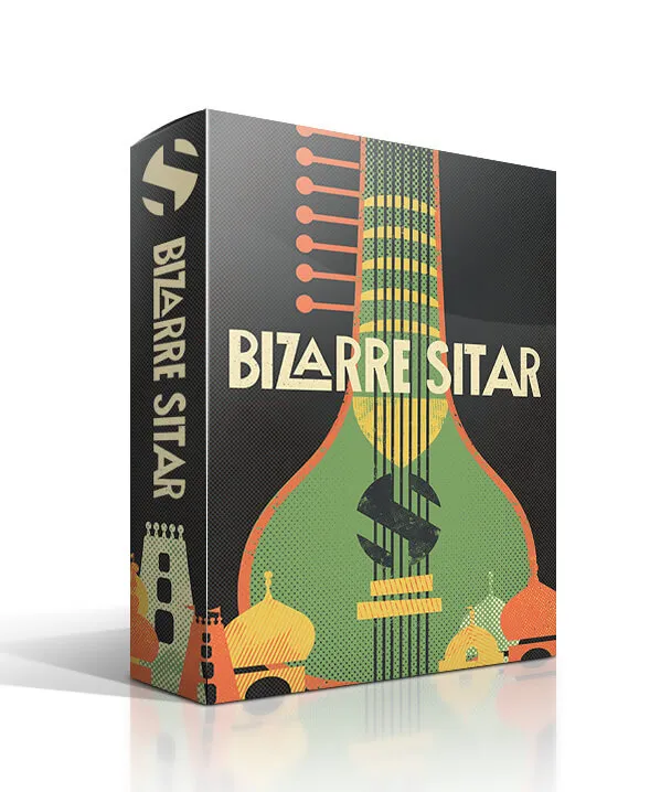 Bizarre Sitar by Soundiron Kontakt instrument interface with compact sitar artwork