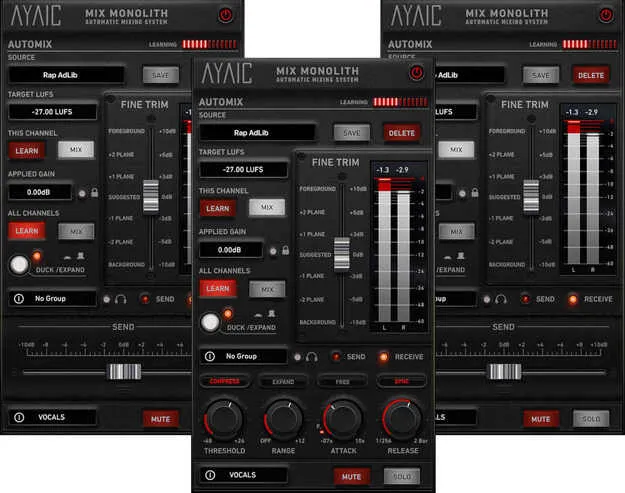 Mix Monolith by AYAIC automatic mixing plugin interface