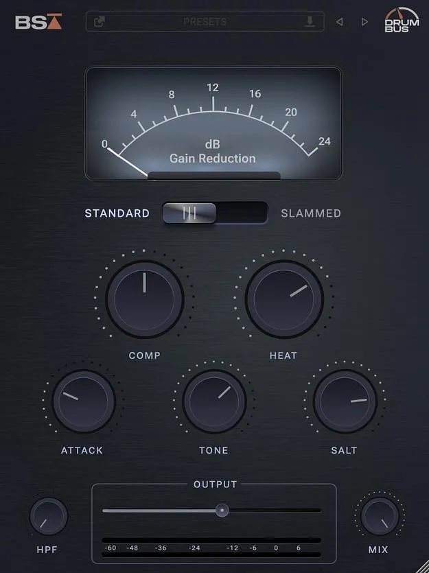 Drum Bus by Black Salt Audio drum bus plugin interface