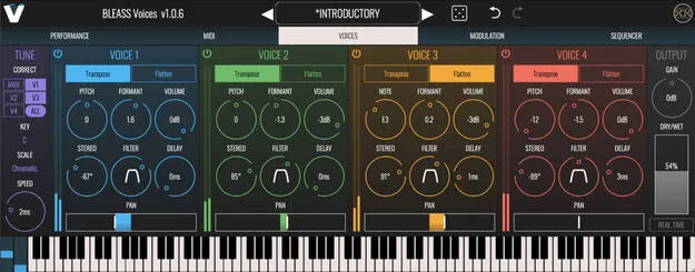 BLEASS Voices vocal harmonizer plugin interface