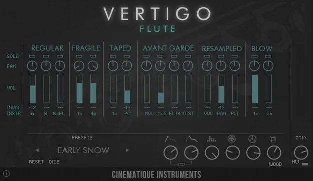 Vertigo Flute by Cinematique Instruments Kontakt flute instrument interface
