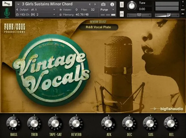 Vintage Vocals by Big Fish Audio Kontakt vocal instrument interface