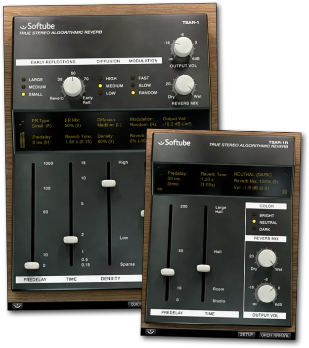 TSAR-1 Reverb by Softube reverb plugin interface
