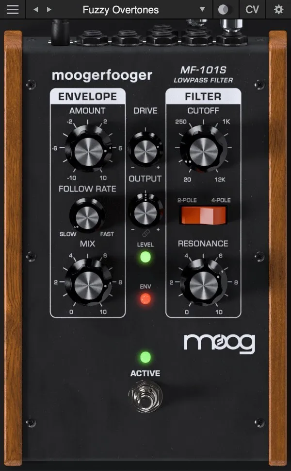 Moogerfooger MF-101S Lowpass Filter by Moog plugin interface