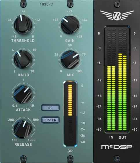 4030 Retro Compressor HD v7 compressor plugin interface by McDSP