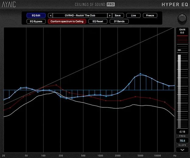 Ceilings Of Sound Pro Hyper-EQ plugin interface by AYAIC