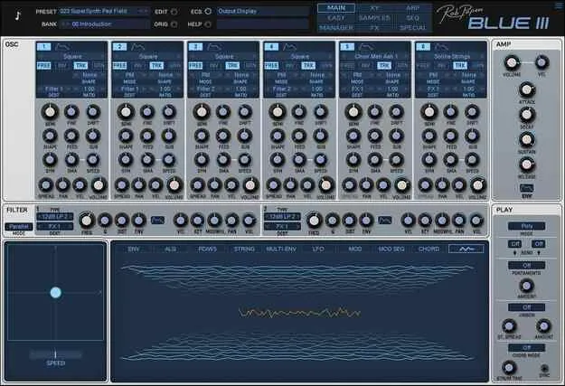 BLUE-III by Rob Papen synth plugin interface
