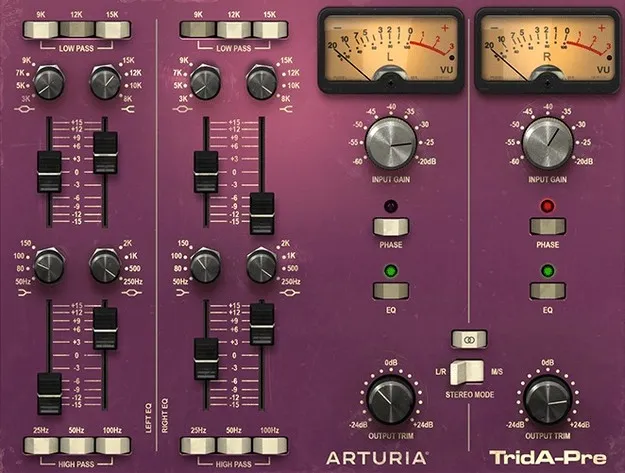 Pre TridA by Arturia preamp and EQ plugin interface