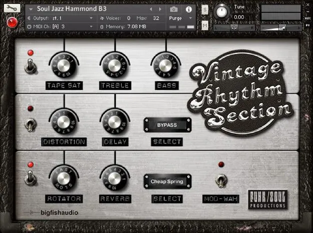 Vintage Rhythm Section by Big Fish Audio Kontakt instrument interface