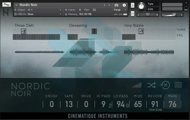 Nordic Noir by Cinematique Instruments Kontakt instrument interface