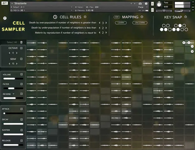 Cell Sampler by Ben Osterhouse Kontakt instrument interface