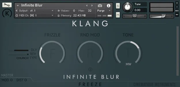 FREEZE: Infinite Blur by KLANG Kontakt pad instrument interface