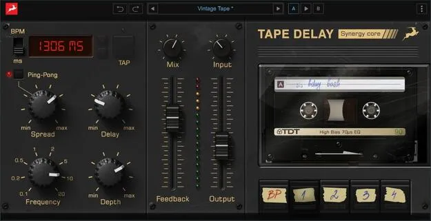 Tape Delay by Antelope Audio delay plugin interface