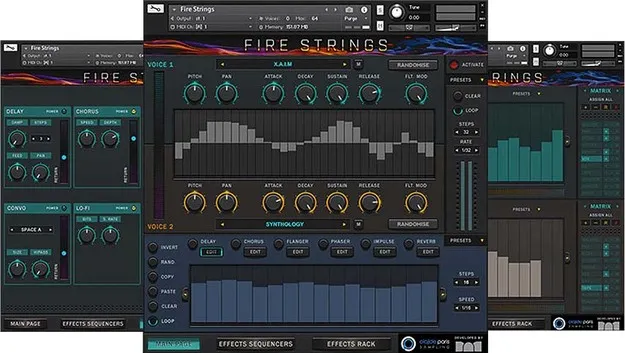 Fire Strings by Loot Audio Kontakt instrument interface