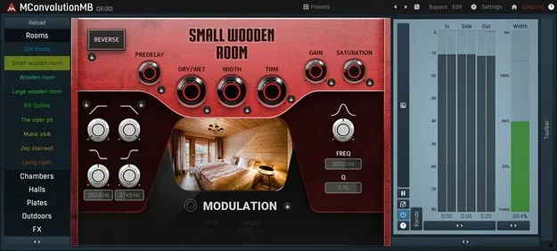 MConvolutionMB by MeldaProduction convolution reverb plugin interface