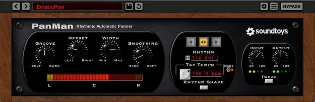 PanMan by Soundtoys rhythmic auto-panner plugin interface