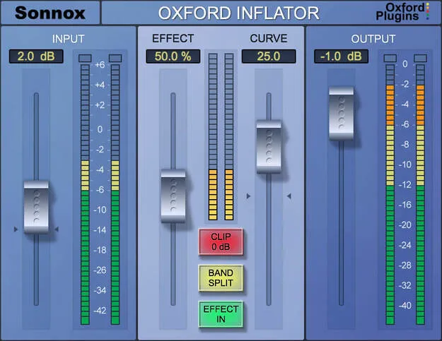 Oxford Inflator - HDX exciter plugin interface by Sonnox