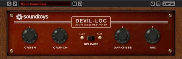 Devil-Loc Deluxe by Soundtoys compressor plugin interface