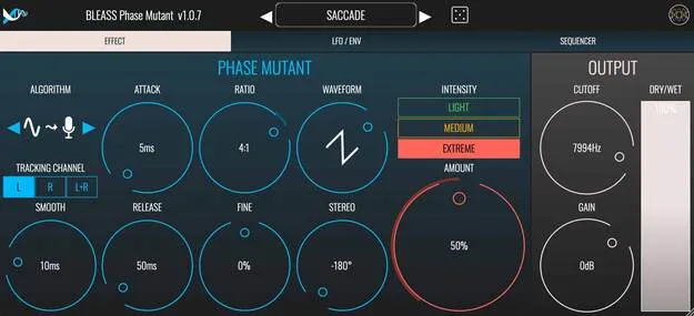 BLEASS Phase Mutant FM distortion effect plugin interface