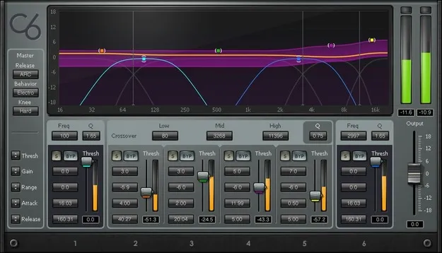 C6 Multiband Compressor by Waves plugin interface