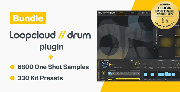 DRUM+ Bundle by Loopcloud Plugins drum sampler plugin interface