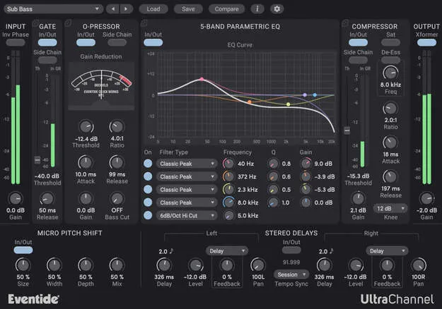 UltraChannel by Eventide channel strip plugin interface