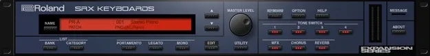 SRX KEYBOARDS by Roland virtual instrument plugin interface