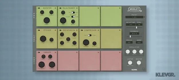 Modley by Klevgrand multi-FX delay plugin interface