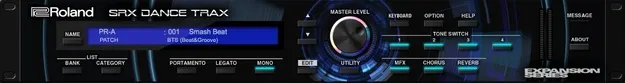 SRX DANCE TRAX by Roland virtual instrument plugin interface