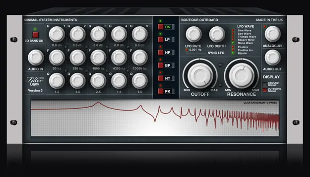 FiltR Bank Pro by Minimal System Group filter plugin interface