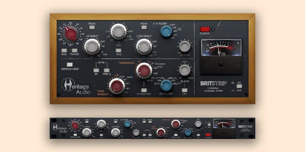 BritStrip by Heritage Audio channel strip plugin interface