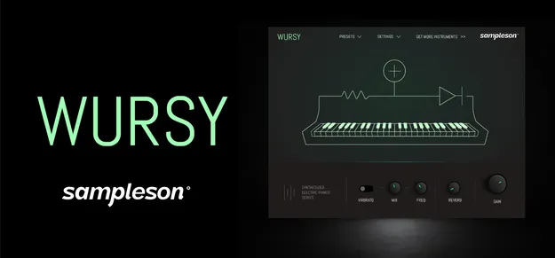 Wursy synthesized reed electric piano plugin by Sampleson interface