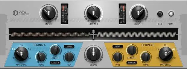 Dual Spring reverb plugin interface by IK Multimedia